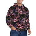 thumbnail image 2 of Naloa Orchids Flowers Men's Casual Hooded Collar Drawstring Hoodies Pullover Sweatshirts Casual Long Sleeve Shirts-Large, 2 of 7