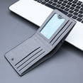 thumbnail image 5 of Fashion ID Short Wallet Solid Color Neutral Men Canvas Open Purse Wallet Mens Travel Wallet, 5 of 5