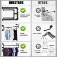 thumbnail image 3 of Perchero Industrial en Pared 120cm Barra de Ropa para Colgar Pared Colgador Estante de Ropa Desmontable Resistente Barra Colgante Multiusos para Clóset Tubo para Colgar Ropa Balcón Dormitorio 4 Bases, 3 of 8