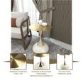 thumbnail image 6 of LeisureMod Wide Side Table with Gold Stainless Steel Top Round Accent Table and Pedestal Base Modern End Table for Home, Living Room Savoy Series in White, 6 of 11