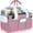 Pink, variant on Craft Organizer Tote Bag, Pink Art Storage and Sewing Caddy with Multiple Pockets for Scrapbooking, School, and Office Supplies Storage, Pink, S