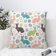 thumbnail image 4 of Yiaed Easter Rabbit Print Pillow Covers Super Soft Decorative Square Throw Pillow Covers Case Cushion Covers for Sofa Couch Bedroom Car Decor（No pillow core）-22"x22", 4 of 7
