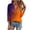 Orange, variant on Trendy Graphic Tees for Women 2024 Plus Size Button Down V Neck 3/4 Sleeve Tunic Tops Cotton Summer Loose Casual Shirts S-4XL, Pink, M