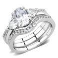 thumbnail image 1 of Women Rhodium Brass Ring with AAA Grade CZ in Clear - Size 9, 1 of 1