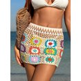 thumbnail image 4 of LMLYSoH Women Bikini Cover up Skirt Summer Crochet Floral Cutout Swimsuit Bottom Cover up for Beach Swimwear Bathing Suit, 4 of 8