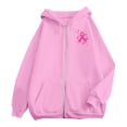 thumbnail image 6 of Breast Cancer Hoodies Women Ribbon Graphic Breast Cancer Awareness Coat Long Sleeve Full Zip Up Hoodies Coat, 6 of 8