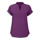 thumbnail image 4 of Camiseta sin mangas de verano para mujer, corte holgado, cuello en V plisado, sin mangas, bajo curvo, fluida, 4 of 5