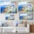 thumbnail image 4 of Designart "Vibrant Santorini Village Blue and White III" Landscapes Framed Wall Art Decor - Country Blue Greece Entryway Framed Wall Art Print, 4 of 6