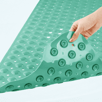 Non-Slip Bathtub Mat, Extra Long 16 x 40 Inch, with Drain Holes, Machine Washable, Suction Cup, BPA, Latex, Phthalate Free, MARRS Green
