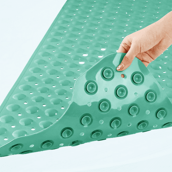 Non-Slip Bathtub Mat, Extra Long 16 x 40 Inch, with Drain Holes, Machine Washable, Suction Cup, BPA, Latex, Phthalate Free, MARRS Green