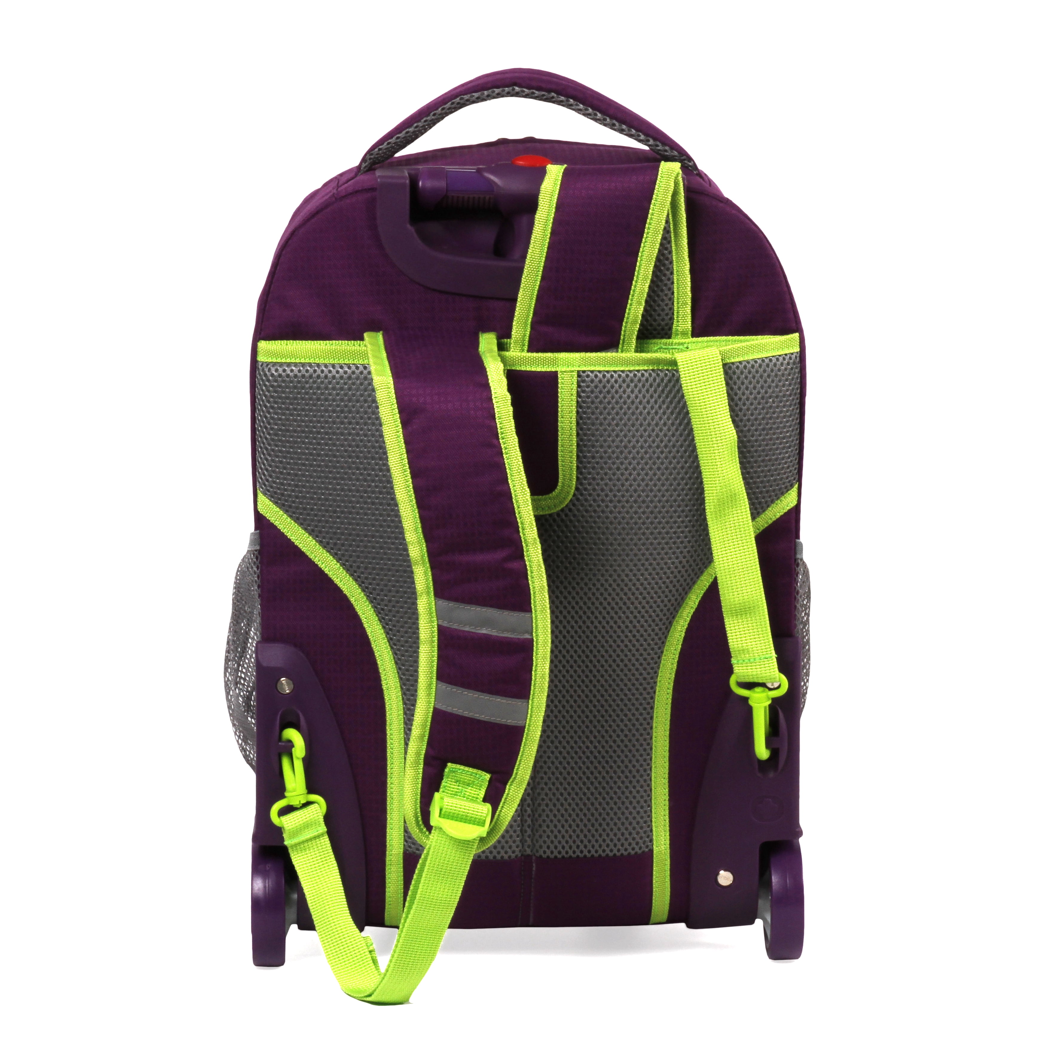 J World Boys and Girls Sunlight 18" Rolling Backpack for School and Travel, Purple
