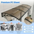 thumbnail image 4 of GUANSU-CN Polycarbonate Window Door Awning Canopy Brown with Black Bracket 40 Inch x 120 Inch, 4 of 6