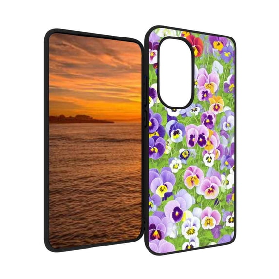 Compatible with Motorola Moto Edge 2022 Phone Case, Pansies-282 Case Silicone Protective for Teen Girl Boy Case for Motorola Moto Edge 2022