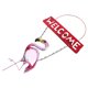 thumbnail image 4 of Coste de metal de hierro al aire libre signo de bienvenida Flamingo Bienvenido Decoración del hogar del hogar HOMEMAXS 14074613-MX, 4 of 6