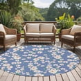 thumbnail image 4 of Round Rug 6Ft Washable Non-Slip, Watercolor Floral Circle Area Rugs for Living Room Bedroom, Spring Flower Leaves Botanical Blue Indoor Floor Mats Carpet Runner for Home Decor Aesthetic, 4 of 8