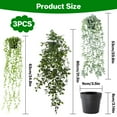 FGY Artificial Hanging Plants with Pots Set of 3 Fake Potted Plants