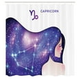 thumbnail image 2 of Ambesonne Celestial Shower Curtain, Capricorn Stars on Hair, 69"Wx84"L, Violet and Multicolor, 2 of 4
