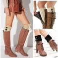 thumbnail image 5 of 2 pares de puños de botas cálidos de invierno para mujer, calcetines de punto de ganchillo para calentadores de piernas cortas, calcetines para botas, puños de piernas, calentadores de botas, 5 of 5