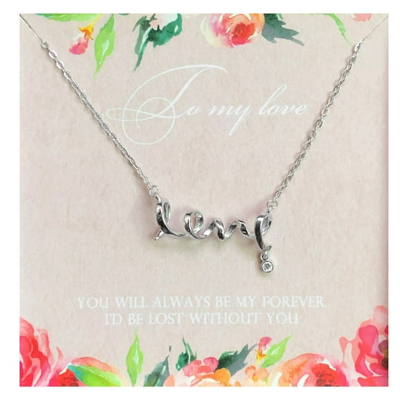 To My Love Greeting Card Sterling Silver Love Necklace Womens Ginger Lyne Collection