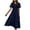 Navy summer dresses for women, variant on Summer Saving Wycnly Summer Dresses for Women Beach Casual Elastic Waist Flowy Ruffle Swing A Line Long Sundress 2024 Short Sleeve V-Neck Solid Maxi Formal Dress Wine XL
