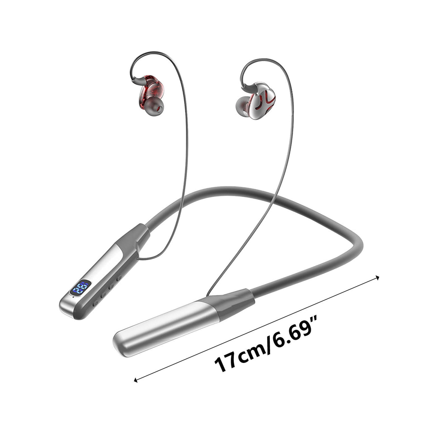 Wireless Earbuds, Bluetooth Earbuds Headphones Bass Stereo, IPX7 Waterproof Ear Buds with Mic LED Display, in Ear Earphones, 78H Playtime for Smartphone Laptop Pad Sports Workout,Silver