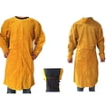 thumbnail image 2 of Leather Welding Work Apron High Collar Long Sleeve Flame Retardant Welding Protective Clothing, 2 of 8