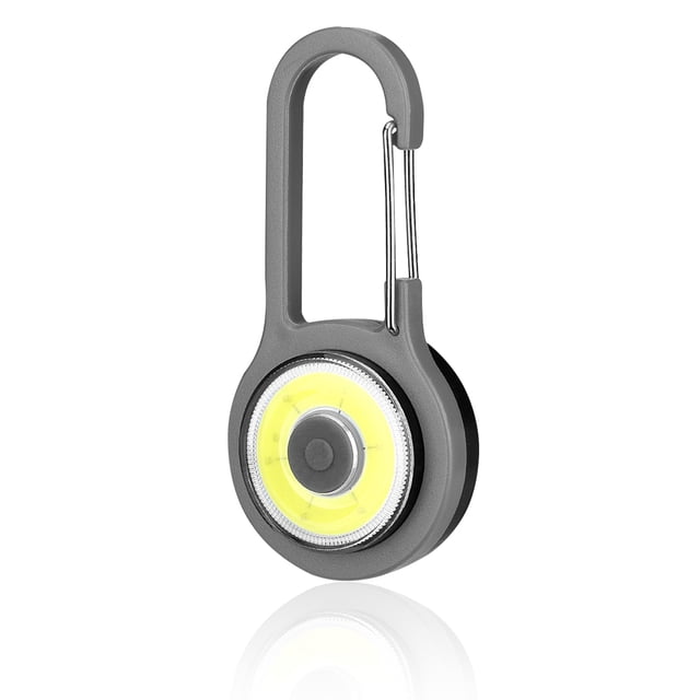 Linterna ABS ABS Portátil Ajustable 3 Modos Llavero Luz Mosquetón Colgante Bolsillo Brillo Luminoso Herramienta Torch Supply Camping Gray Inevent OD003612-03B
