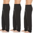 thumbnail image 3 of Essential Elements Mens 100% Cotton Jersey Lounge Casual Sleep Bottoms Pj Pants  3 Pack Black, 3 of 6