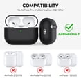 thumbnail image 3 of Étui de Protection en Silicone Léger Anti-Perte avec Lanière Compatible pour Écouteurs Airpods Pro 2, 3 of 8
