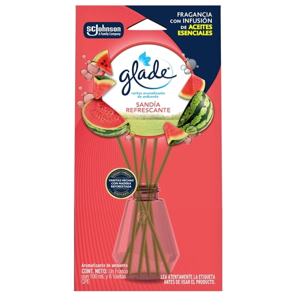 Aromatizante varitas difusoras edición limitada Glade Varitas Sandía Refrescante 100ml