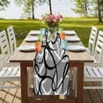 thumbnail image 4 of Table Runners 72 Inches Long Dress Scarves, Grey Geometric Farmhouse Kitchen Table Runner, Coffee Tablerunners, Retro Black White Abstract Striped Lines 14x72 Inch, 4 of 9