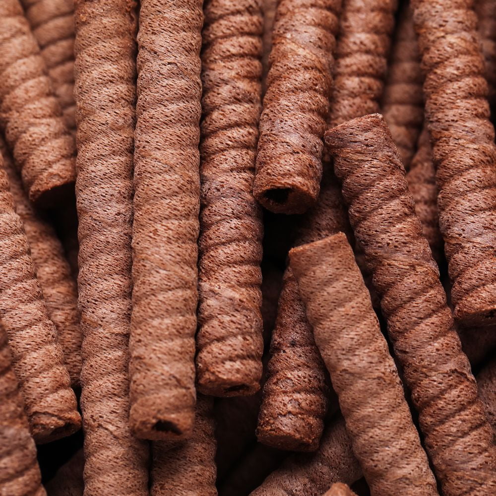 Harry & David Rolled Wafer Cookies - 3 flavors - 1 each: Hazelnut, Chocolate Mocha, Dark Chocolate (10 oz) + MerlinsMart Zine