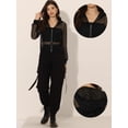 thumbnail image 2 of Chaqueta bomber Allegra K Mujer Manga Larga Con Cremallera Malla Pura Negro, 2 of 5
