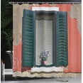 thumbnail image 3 of Ambesonne Country Shower Curtain, Old Italian Stone House, 69"Wx70"L, Green Grey Red, 3 of 4