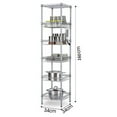thumbnail image 6 of CAIHONG 6 Wire Standing Shelf Units with Hook Shelving Steel Storage Rack Adjustable Unit Shelves for Laundry Bathroom Kitchen Pantry Closet 13.39"L x 13.39"W x 63”H, Silver Gray, 6 of 7