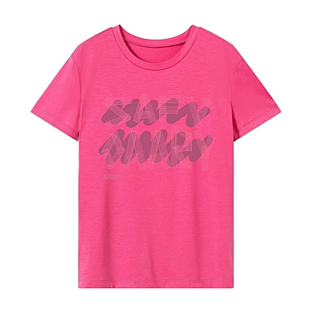 Camiseta para mujer de verano, elegante, ligera, suave, cuello redondo, para viajes y desplazamientos S