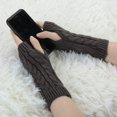 thumbnail image 4 of Gants Tricotés Unisexes Sans Doigts Gris Foncé, 4 of 6