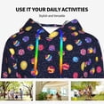 thumbnail image 4 of Daiia Planets Pattern Women's Fashion Hoodies & Sweatshirts with Kangaroo Pocket Hooded Sweatshirt with Eye-catching Drawstrings-Large, 4 of 7