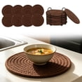 thumbnail image 3 of Round Woven Placemats Set of 8 Heat Resistant Placemats 4 Inches Farmhouse Cotton Rope Place Mats for Dining Tables Trivets for Hot Dishes, 3 of 5