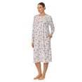 thumbnail image 4 of Aria Women’s Long Sleeve Strech Velour 44" Sleepwear Gown, Sizes S-4X, 4 of 6