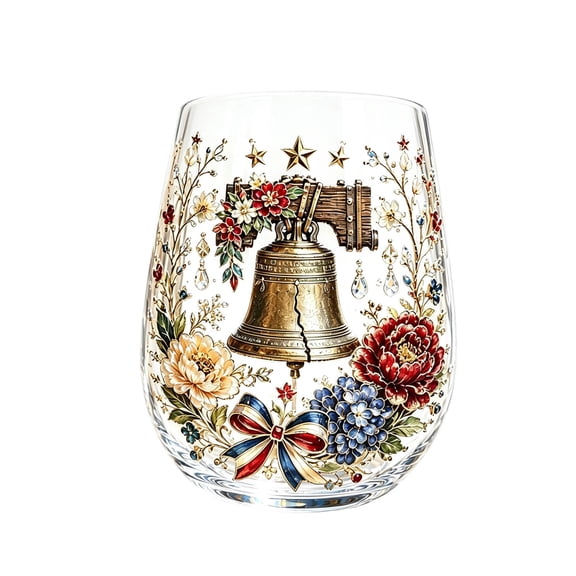 BBilaBu Patriotic Stemless Wine Glasses,Independence Day Wine Glass,for 4th of July Gifts Party Supplies Kitchen Decorations