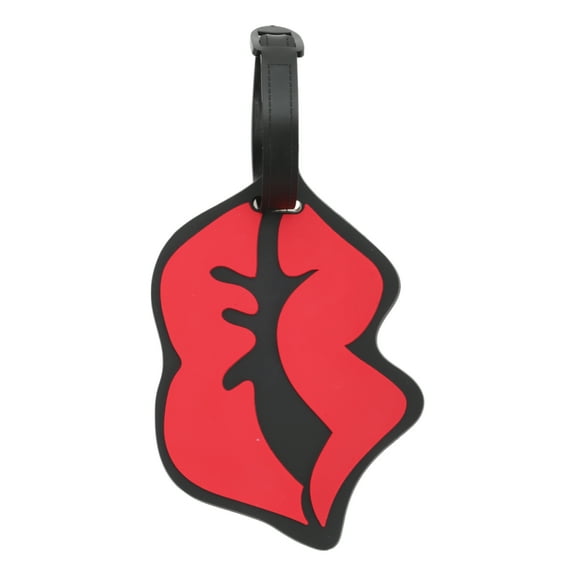 Unique Bargains 1 Pc Lip Luggage Tag for Travelling Red Soft Rubber