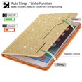 thumbnail image 2 of Case for New iPad 9.7" 2018 2017/ iPad Pro 9.7"/ iPad Air 2 1,Allytech Glitter [Auto Wake/Sleep] Sparkly Bling PU Leather Folio Flip Stand Universal Wallet Cover for Apple iPad 9.7-inch Tablet,Gold, 2 of 8
