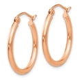 thumbnail image 2 of 10K Rose Gold Polished 2mm Tube Hoop Earrings, 2 of 3