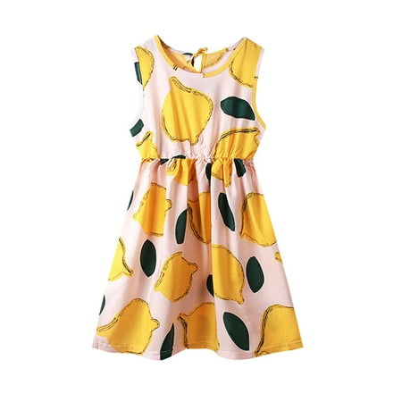 

Wiueurtly Girls Toddler Kids Crew Neck Summer Sleeveless Sundress Casual Beach Floral Prints Party Dress Plaid Girls Christmas Dress