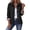 Black-#004, variant on Dweltoz Womens Lightweight Cropped Trench Jacket Lapel Collar Button Down Barn Coat Plaid Lining Casual Short Outerwear Spring Fall Work Travel Windbreaker Coat,White M