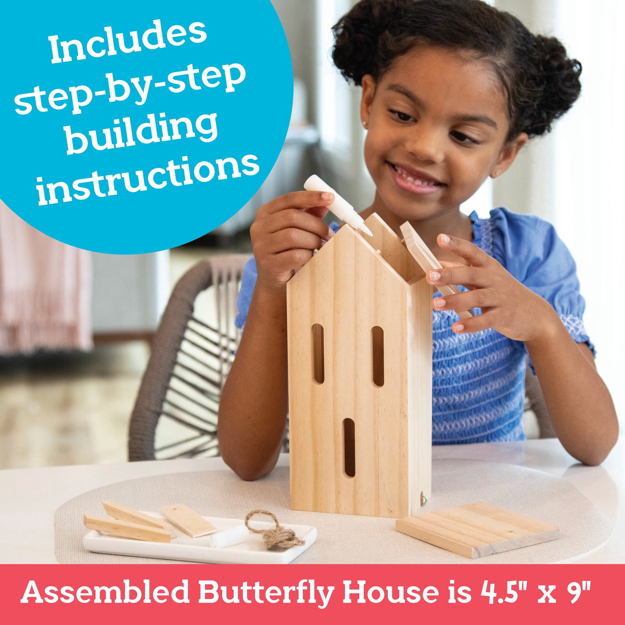 MindWare Make Your Own Butterfly House Kit, Butterfly Craft Kit for Kids Age 5 and Up