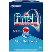 Finish Dishwasher Detergent, All In 1 Max, Fresh, 105 Tablets