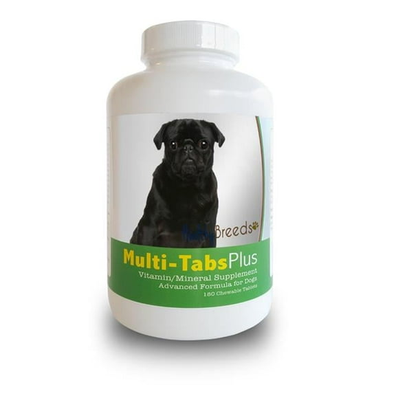 Healthy Breeds  Pug Multi-Tabs Vitamin Plus Chewable Tablets, 180 Count