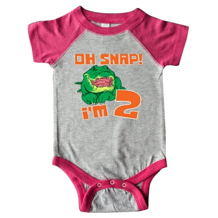 

Inktastic Oh Snap! I m 2 Cute Green Alligator Gift Baby Boy or Baby Girl Bodysuit